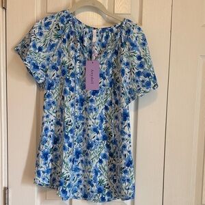 Dollcake Blue and White Floral Blouse